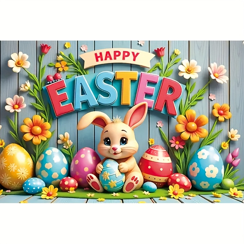 

Easter Bunny Diamond Painting Kit - Drill Canvas, Vibrant Mosaic Craft Set With Eggs And Flowers, Ideal For Home Wall Decor And Gifts, Diamond Painting Accessories