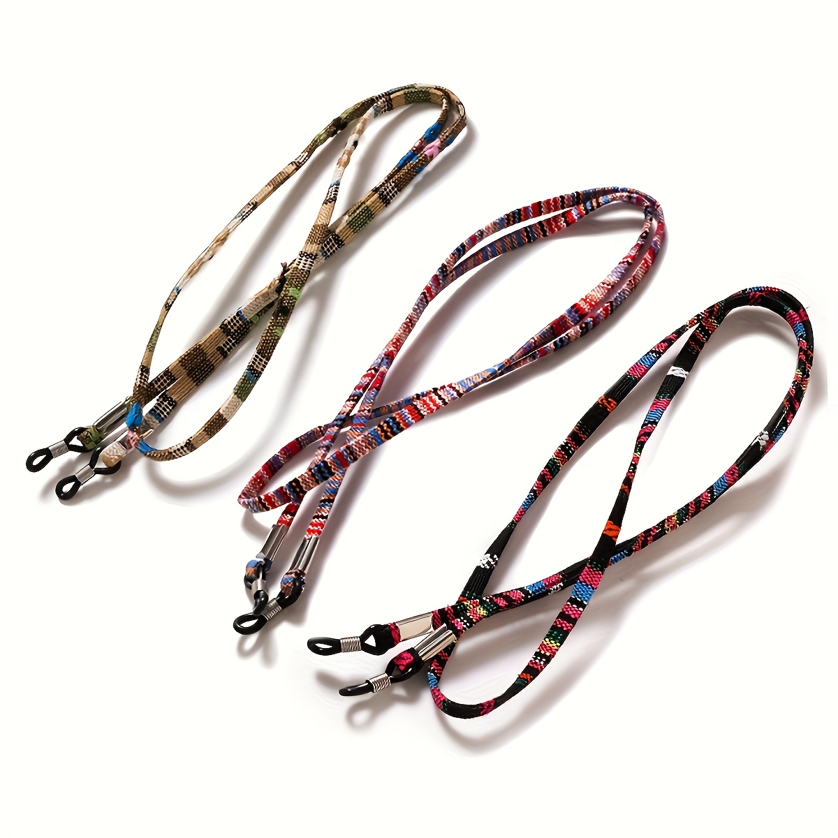 E-shop 3er-Set Brillenband Halsband Halteband Brillenband-Halter Hochwertige Ethnische Seil-Brillenkette, Familienwahl