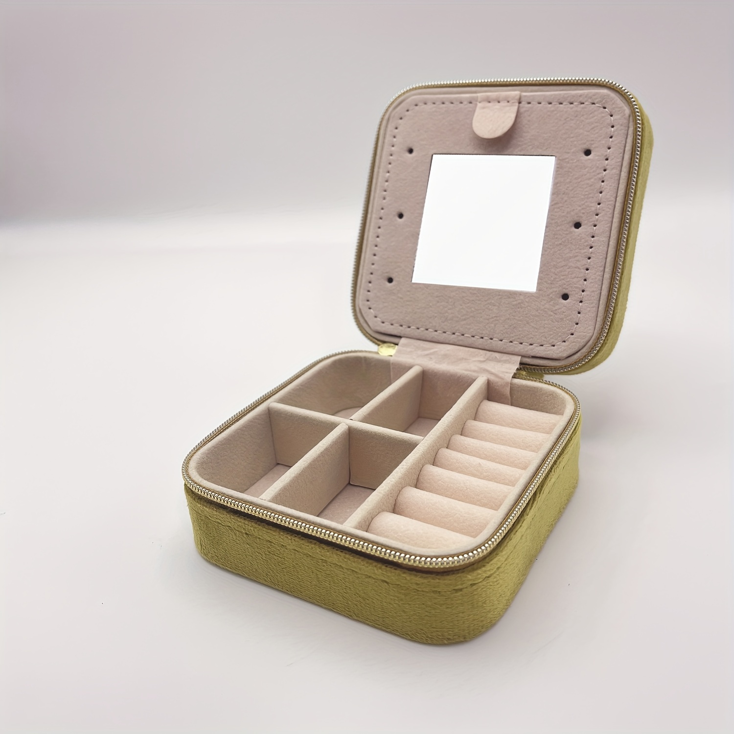 TEMU 10cm Velvet Portable Jewelry Box, Travel Vacation Jewelry Organizer, Women's Small Jewelry Box, Jewelry Travel Box, Jewelry Organizer With