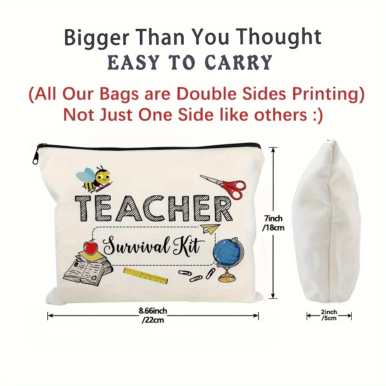 stylish organizer teacher appreciation canvas tote cute Temu Bahrain