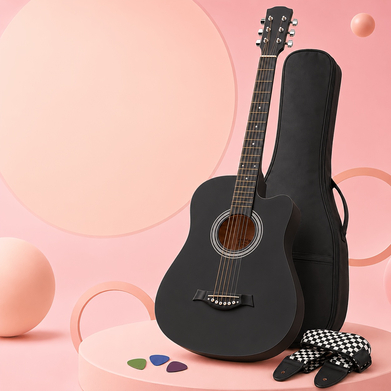 38 Inch Entry-Friendly Cutaway Acoustic Guitar for Beginners, Well... product image 10