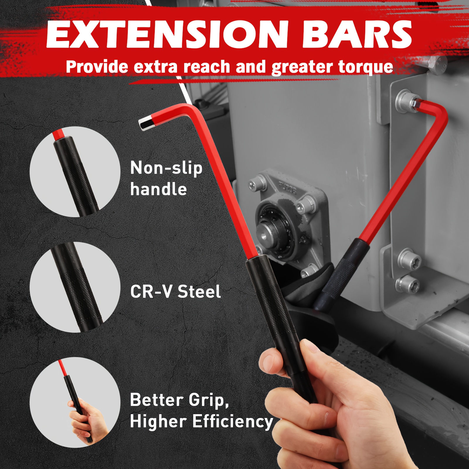 SEDY 30pcs Long Arm Ball End L-Hex & Torx Key Set with Grip Handle, Ultimate Hex Key Wrench Set with T-Handle and Extension Bars, SAE 1/16