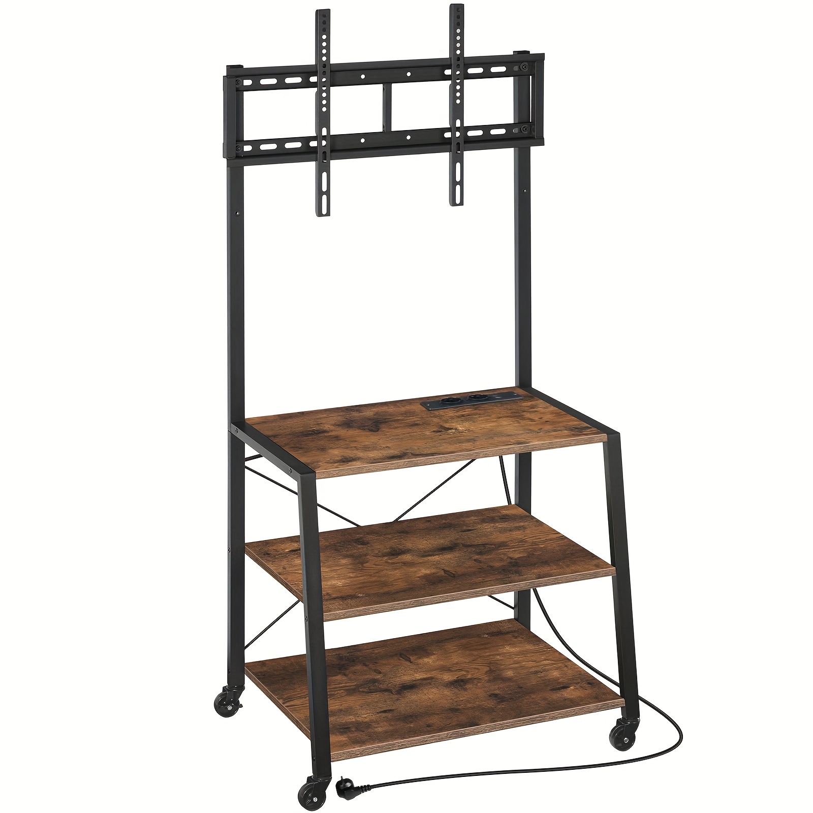 Movable Tv Cabinet, Three-layer Plus Wheel Design, Multi-functional Application, Suitable For . Stable Upgrade, Room Tv Stand