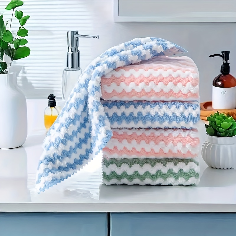 

10 Pcs/set Random Color Kitchen Cleaning Cloths, Soft Absorbent Dishwashing Towel, Cleaning Rag For Kitchen Plate Pot Bowl Bottle, , Household Cleaning Tools, Cleaning Supplies Microfiber