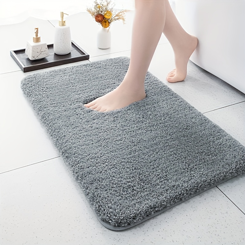 

1pc Non-slip Luxury Bathroom Rug, Shaggy Bath Mat, Absorbent Shower Carpet With Memory Foam, Plush Floor Mat For Bathroom, Kitchen, Bedroom, Living Room Doorway, Machine Washable