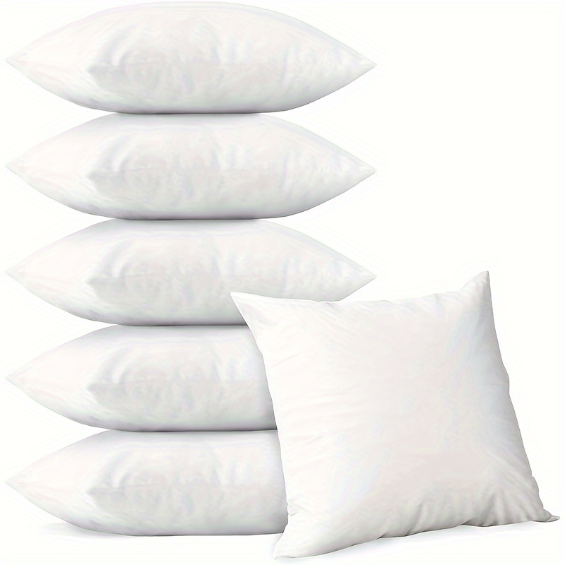 

Set Of 6 Fiber Filled Sofa Bed And Sofa Room Decoration Throw Pillow Inserts, 18x18 Inches - 6pcs Set, White 6pcs