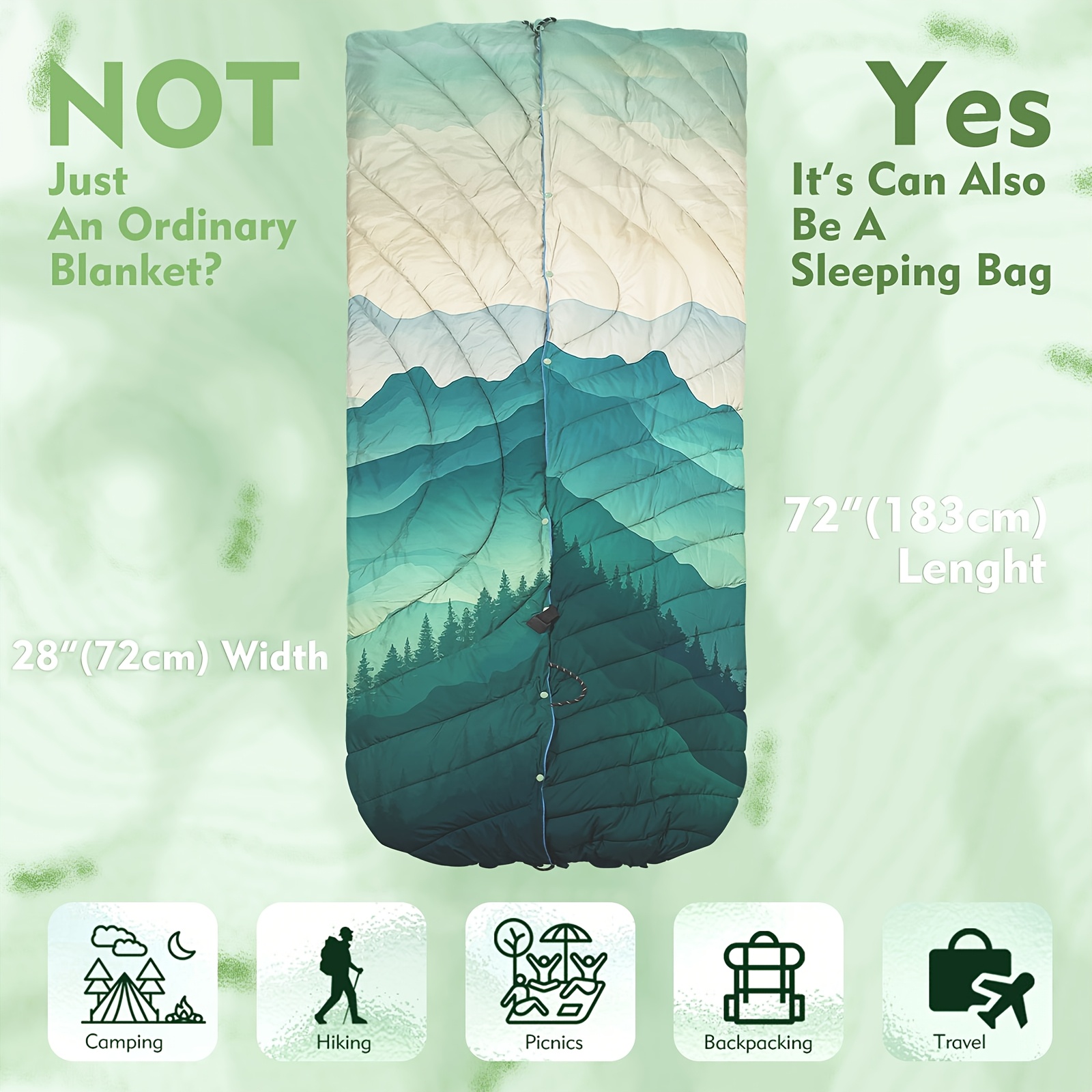 Ultra Light Portable Travel Blanket, 150x200cm