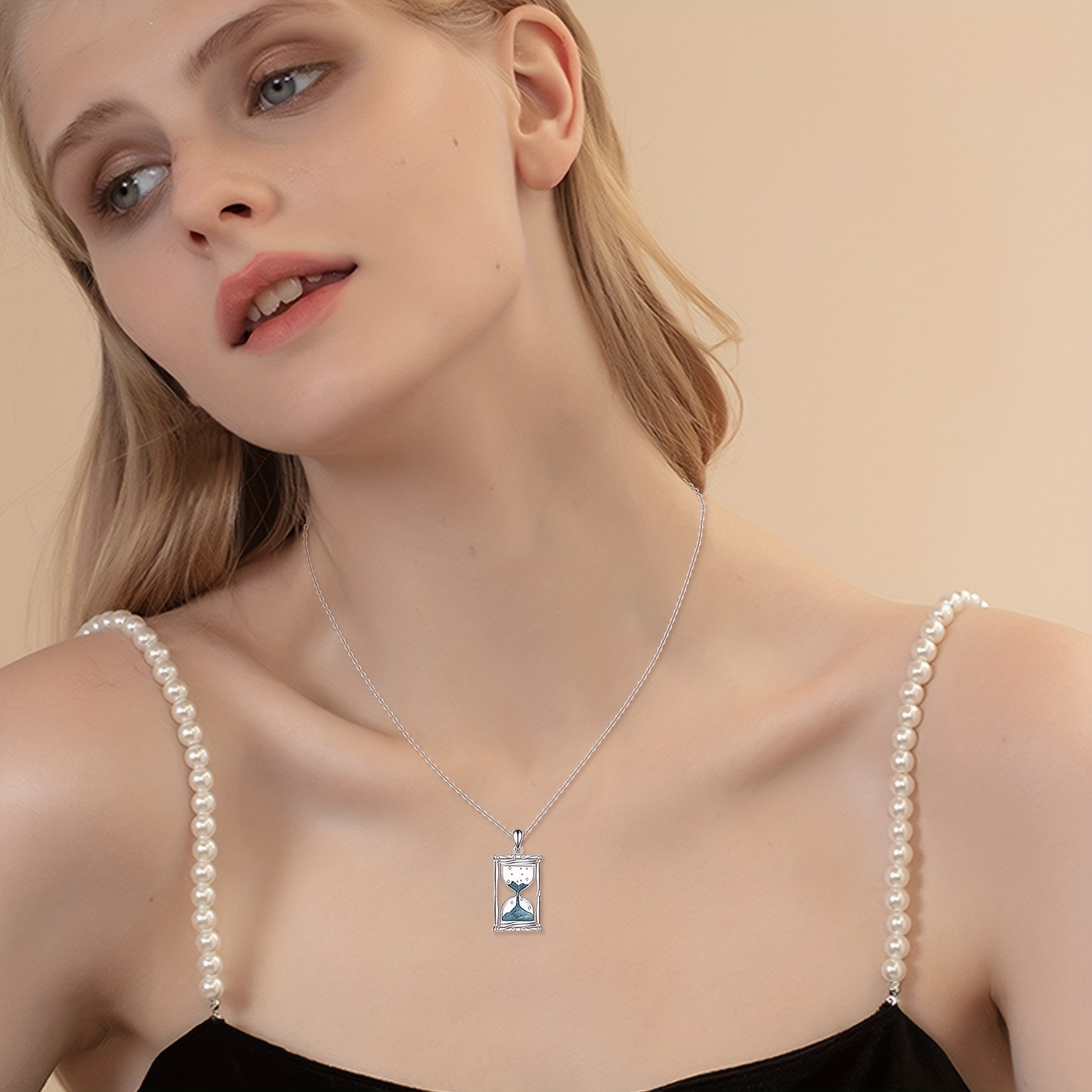 Women's Hourglass Necklace, Elegant Gift for Lovers