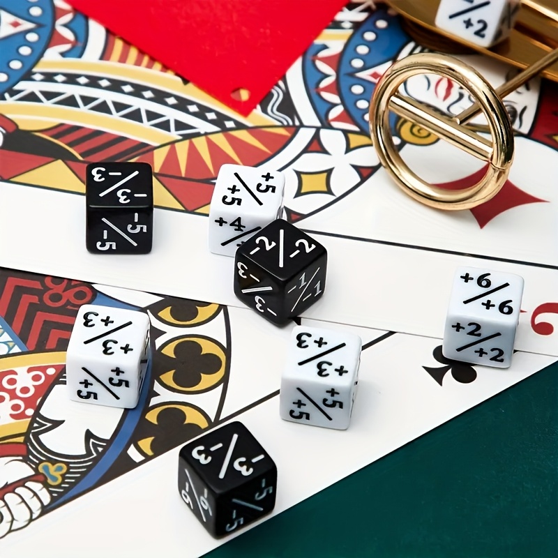 24 Black and White Dice Counting Tokens for Card Games