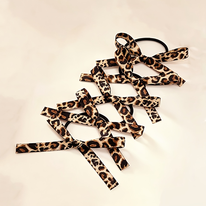 TEMU 5 piezas de cinta para el cabello con y estampado de leopardo para mujer