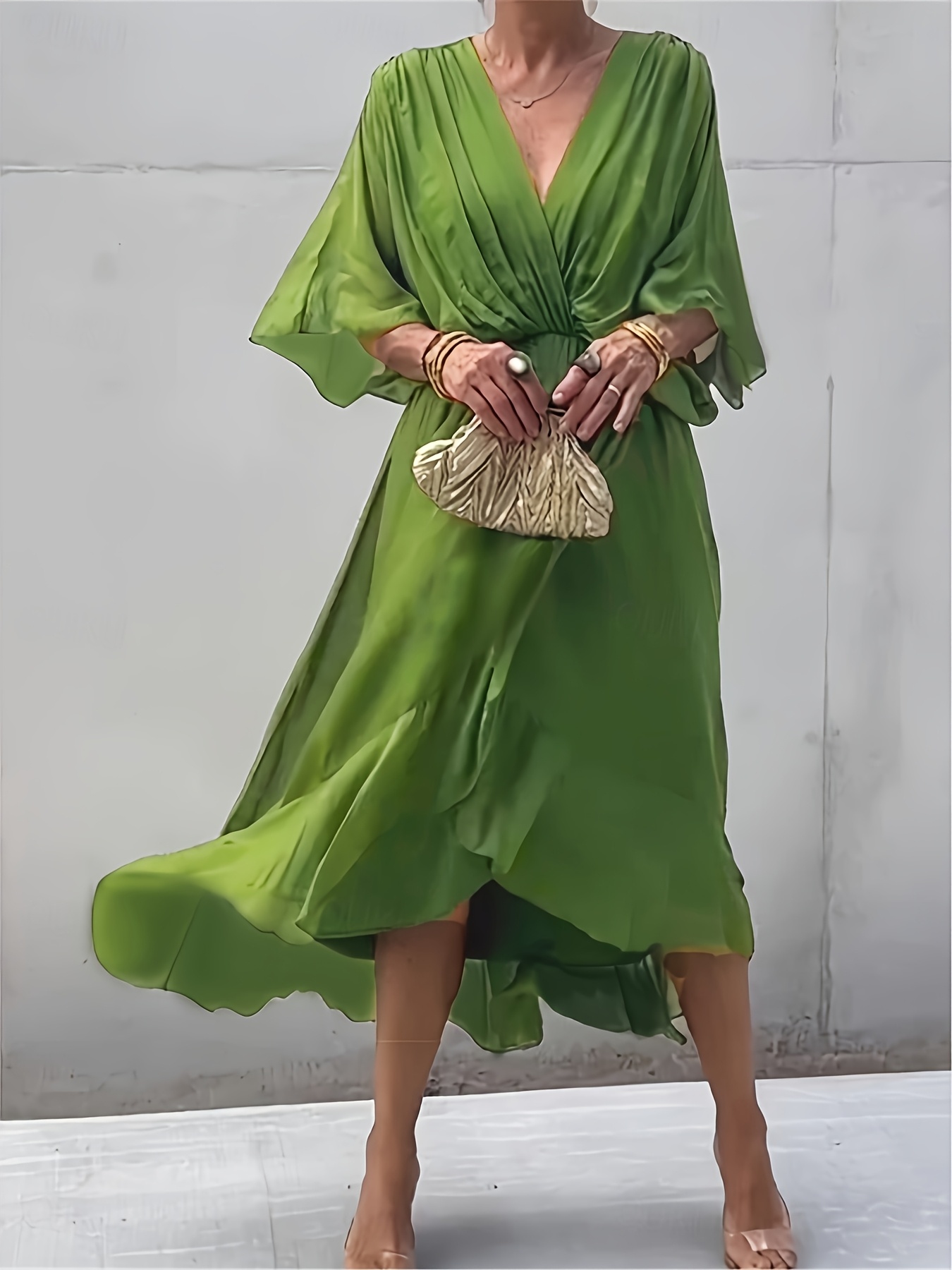 green emerald velvet dress Emerald Green Calypso Dress – BeachCult main image 0