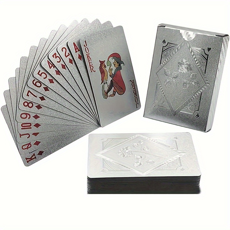 Golden Foil Waterproof Plastic Playing Cards Set - Party Game Gift (Golden/Silvery/Pink)