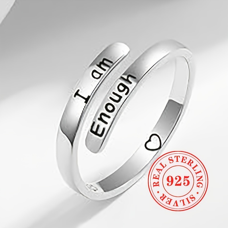 Adjustable 925 Sterling Silver Heart Ring Engraved for Daily Wear & Gifting
