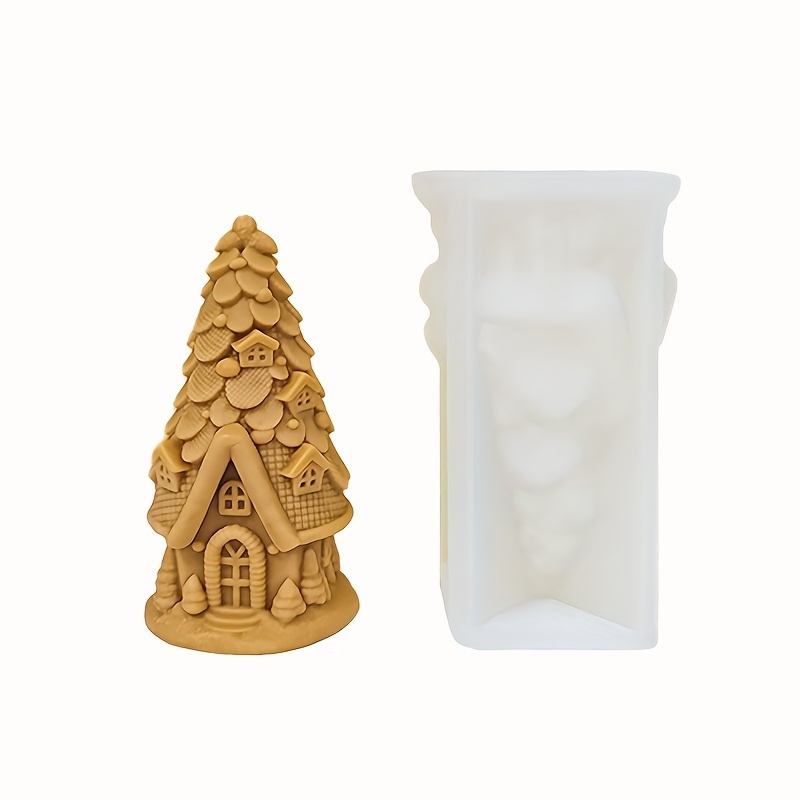Tale House Silicone Molds With Design And Three-dimensional Texture For Making Scented Candles And Plaster, Easy To Demold