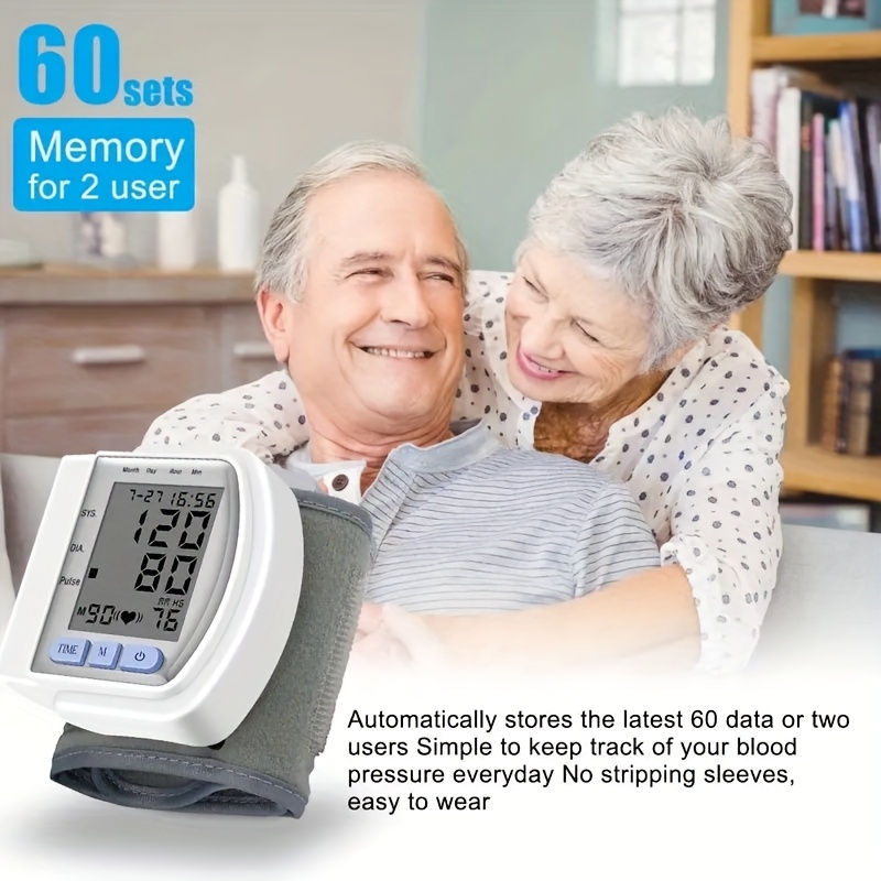   kun automatic wrist blood pressure monitor digital sphygmomanometer with large lcd display adjustable strap battery powered easy to read heart rate and memory storage features no   Product details 2