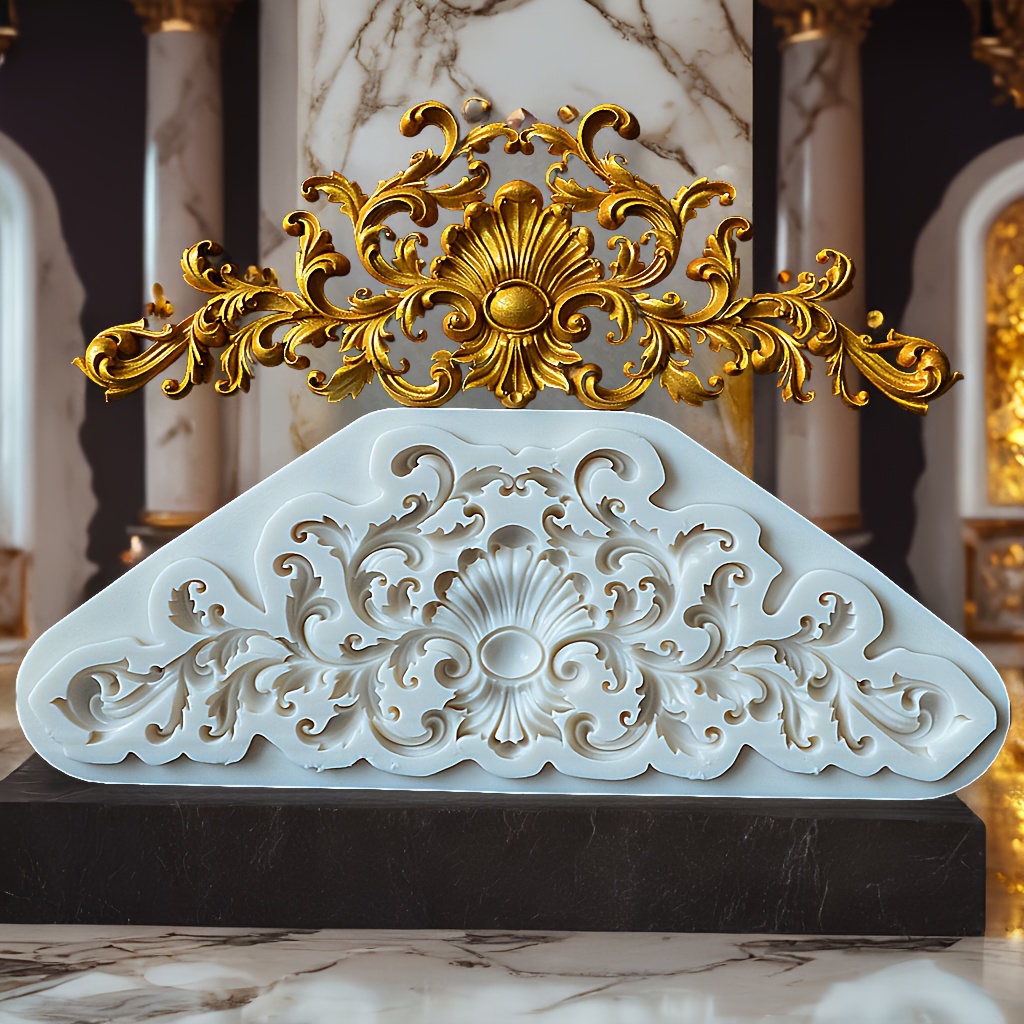 

Baroque Scroll Lace Silicone Mold For Diy Crafts - 3d Epoxy Resin, Clay & Casting Tool, Vintage Fondant And Chocolate Baking Mold, Easy-to-use For Decor