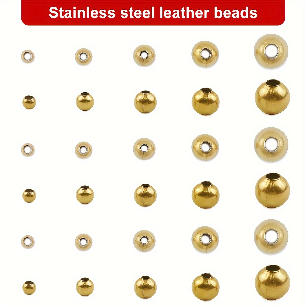 

Stainless Steel Beads Assortment For Jewelry Making, 30-100pcs, Golden Tone Round Spacer Beads For Diy Bracelets, Necklaces, Crafts And Jewelry Accessories