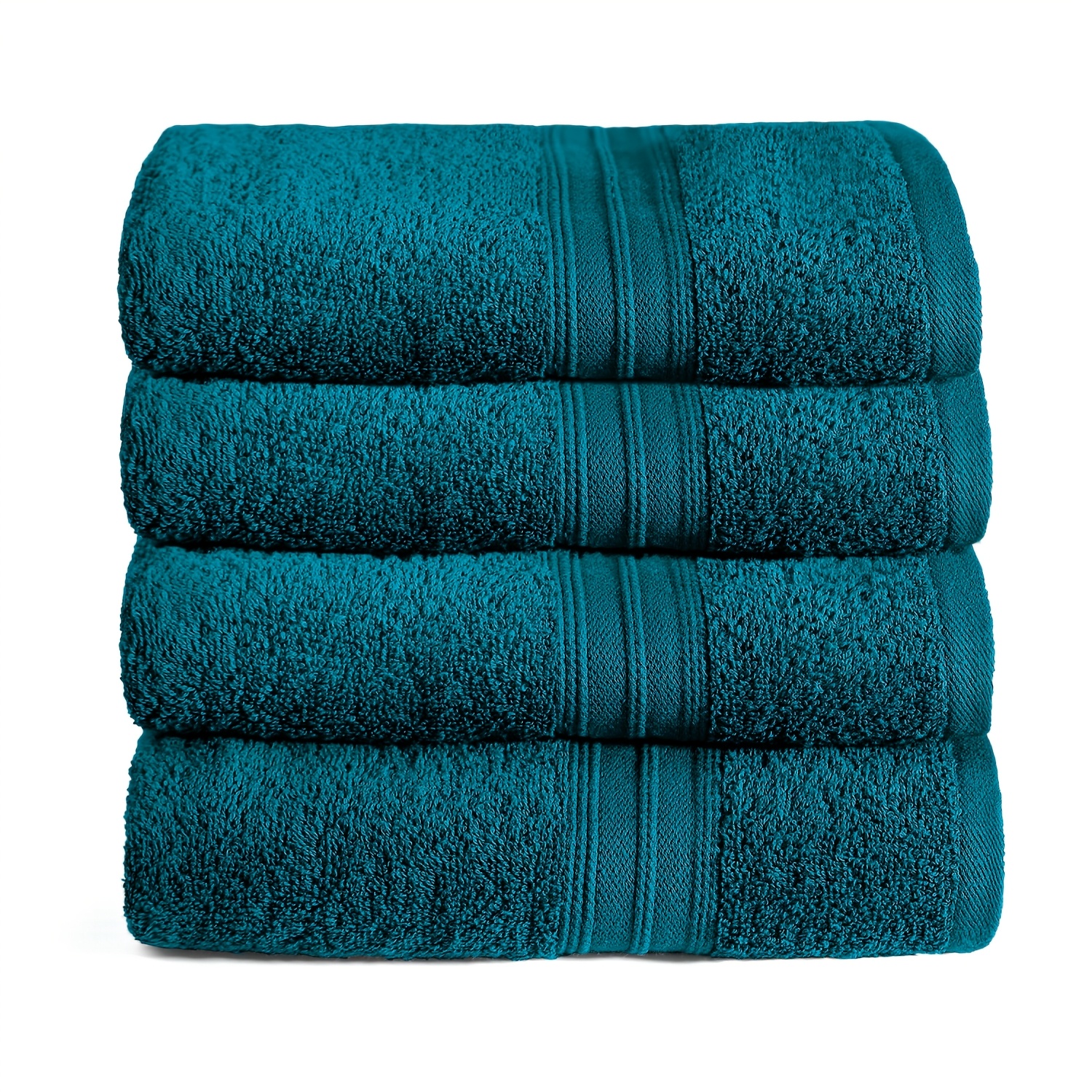 TEMU Ensemble de Serviettes de Bain, 4 pièces, Qualité Supérieure, 100% Coton, 550 g/m², Tailles : 30×50 cm, 50×100 cm, 70×140 cm, Très Absorbant, au