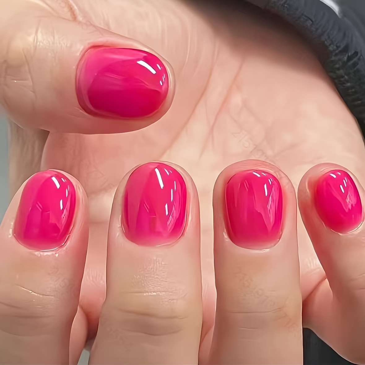 TEMU 48 uñas postizas cortas redondas color rosa frío , piezas de acabado para decoración de uñas, uñas desmontables y reutilizables, ideales para