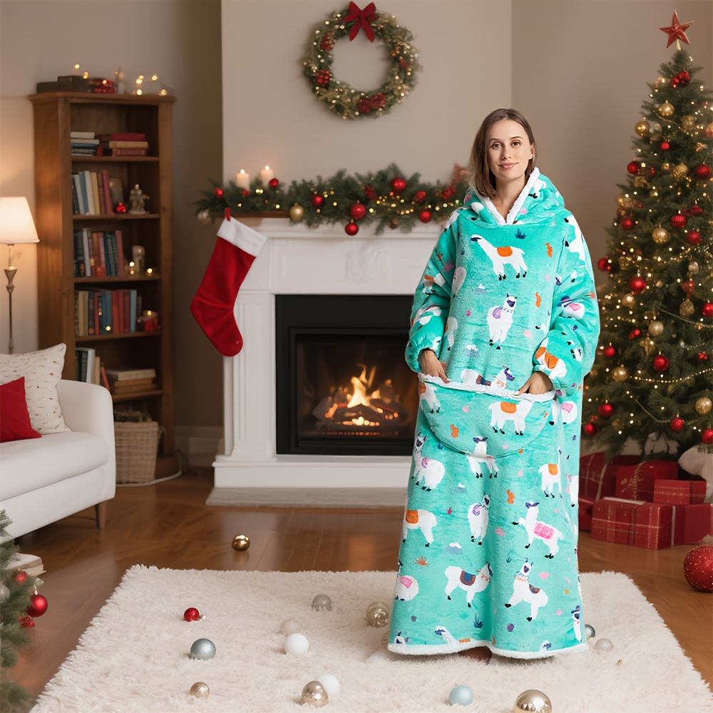 TEMU 180cm Super Large Hoodie Wearable Blanket, Super Long Wearable Blanket Hoodie Super Soft, Warm And Comfortable Giant Hoodie Wearable Blanket For