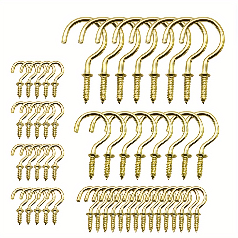 200pcs 1/2 Mini Cup Screw Hooks Metal Cup Hooks Screw-in Ceiling Hooks  Small Hooks DIY Jewelry Hooks Screw-in Hanger for Outdoor and Indoor 
