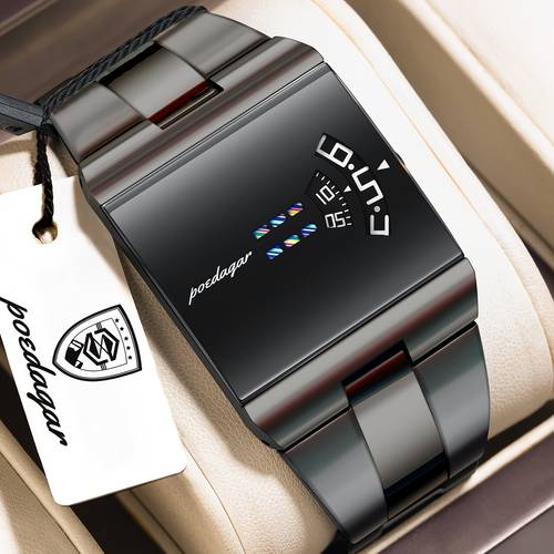 mens high end designer watch waterproof quartz wristwatch with square dial mens watch