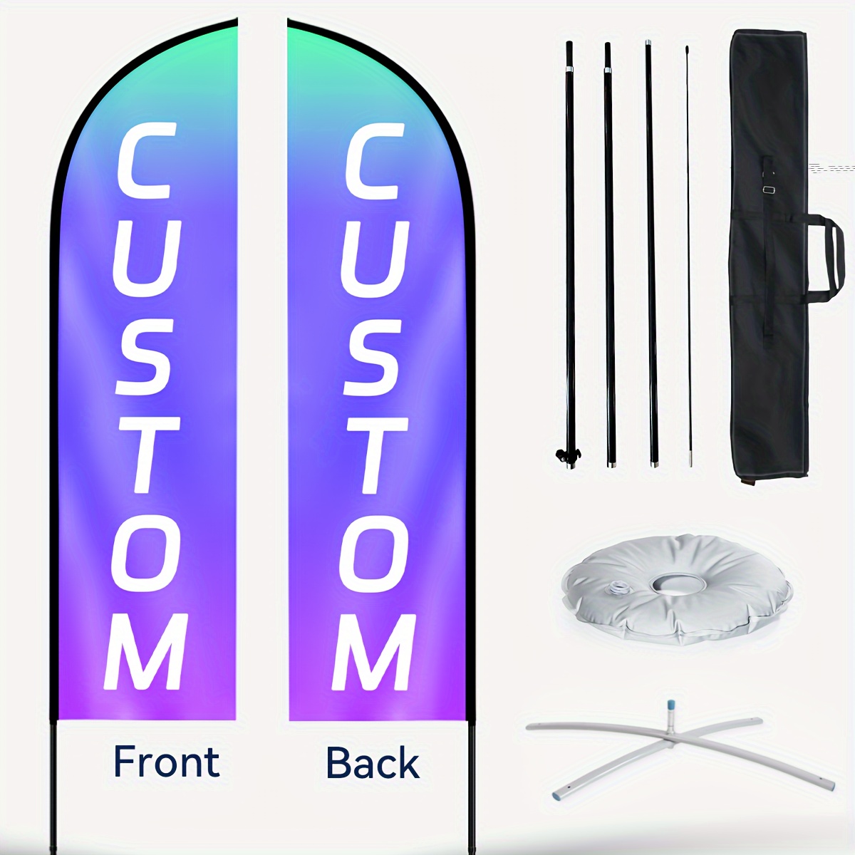 

Customizable Knife & Set With Pole - Outdoor Events, Double-sided Or Single-sided, Multiple Sizes, Includes Water Bag, Base, And Storage Bag