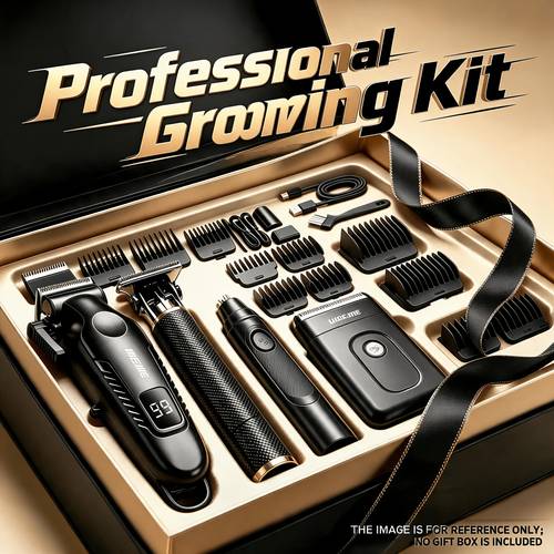 imagen del artículo para hombres kit de cortapelos 5/4/3/ , cortadora de pelo profesional inalámbrica, recortadora de con en t, afeitadora portátil con lámina y recortadora de nasal, accesorios completos, peines limitadores, carga usb, juego de de