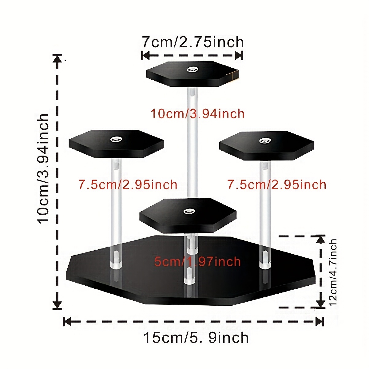 Top pickClassic Acrylic Display Stand - 3/4/7 Tier Octagonal Round Holder for Action Figures, Cosmetics, Perfume, Statues, Jewelry, Collectibles, No Electricity Needed, Under 27" Height, Less Than 3.2 Cubic Feet StorageOpen in new tab.