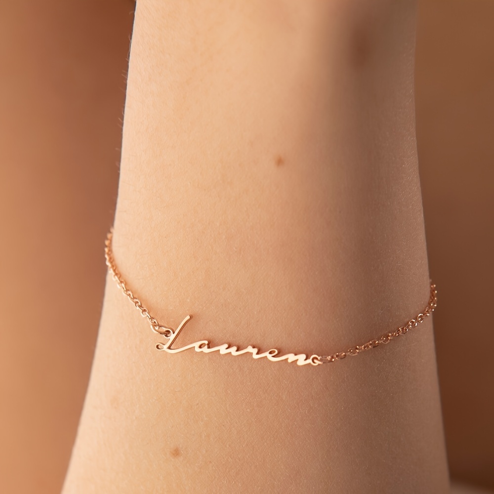 Personalized Stainless Steel Nameplate Charm Bracelet