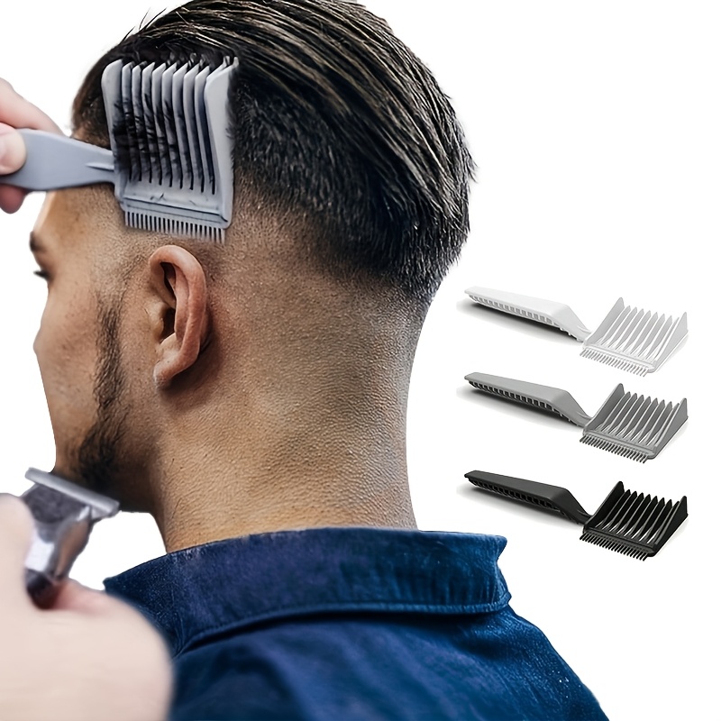 

1pc Professional Men's Haircut Comb - Ergonomic Styling & Grooming Tool With Heat-resistant Teardrop Design, Ideal For Textured Hair - In Gray, White, Black, Hair Styling Tools