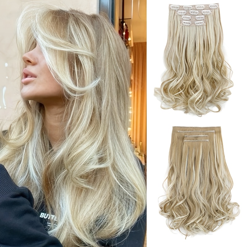 Image of Wavy Clip-on Hair Extensions For Women - Invisible Lace Weft, Soft High-temperature Fiber, Long Brown Wig, Volume And Length, For Everyday Use, Hair Extensions For Women, Secure Clip Attachments