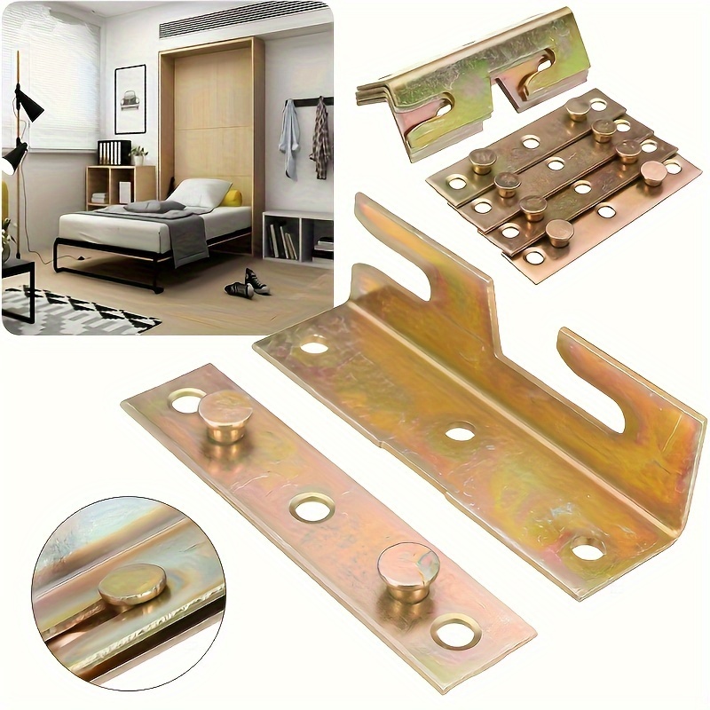 

Wood Bed Fittings - 4 Set Brass Tone Snap , For