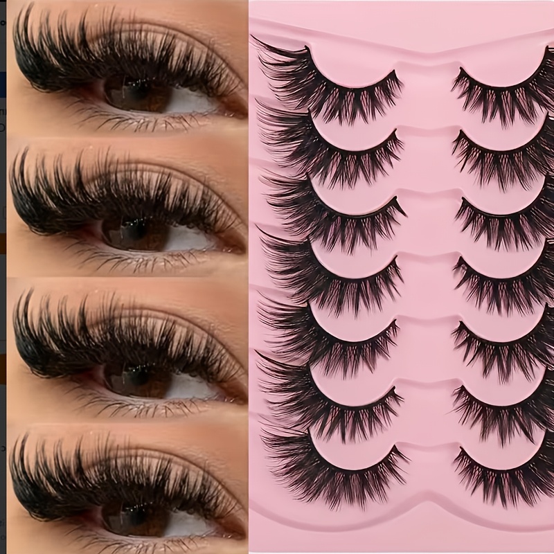 7 Pairs Of Cat-eye False Eyelashes, Fluffy And Thick, Featuring , Delicate, And Soft Mink-like