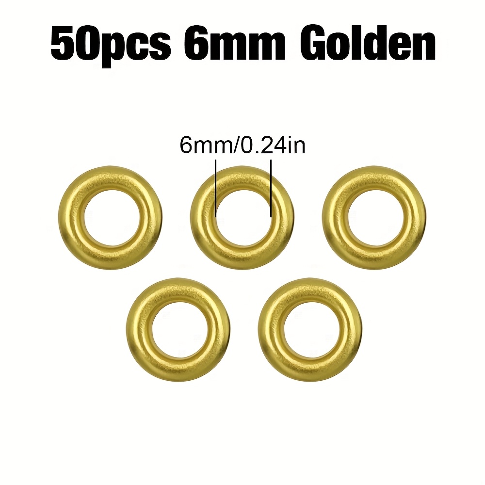 TEMU 50 Pezzi Occhielli Metallici 2-14mm Anelli Metallici per - Ideali per Lavori in Pelle, Riparazione Cinture/Scarpe, Abbigliamento, e Progetti Fai