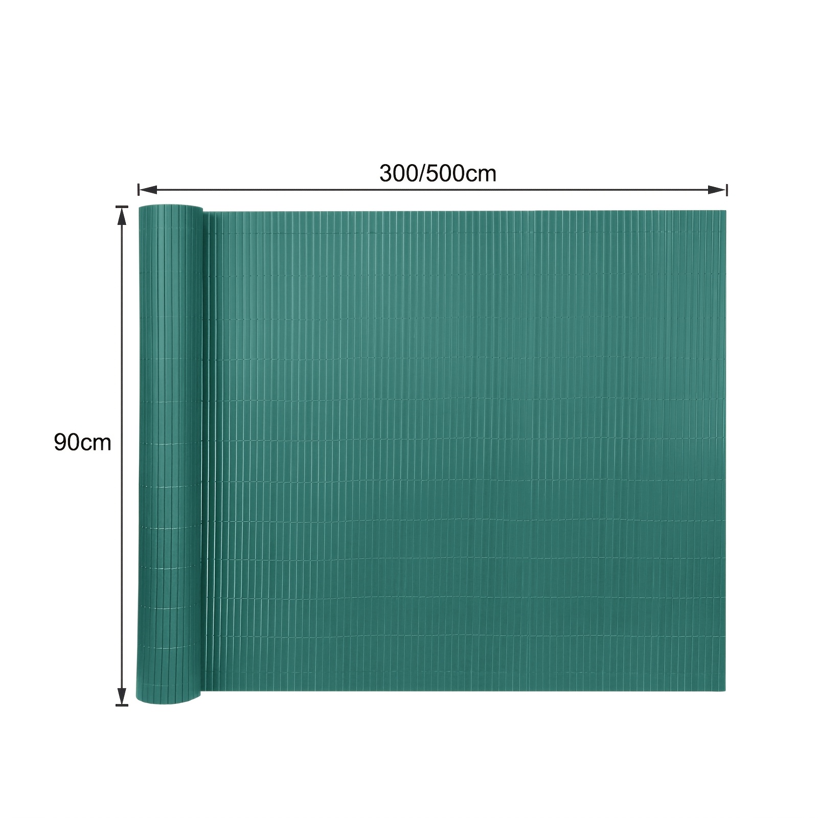 Image of Pvc Privacy Screen Mat, Fencing For Privacy, Balcony Covering, Privacy Fence With Ties, Reinforced Slats, Opaque Green Pvc Fence