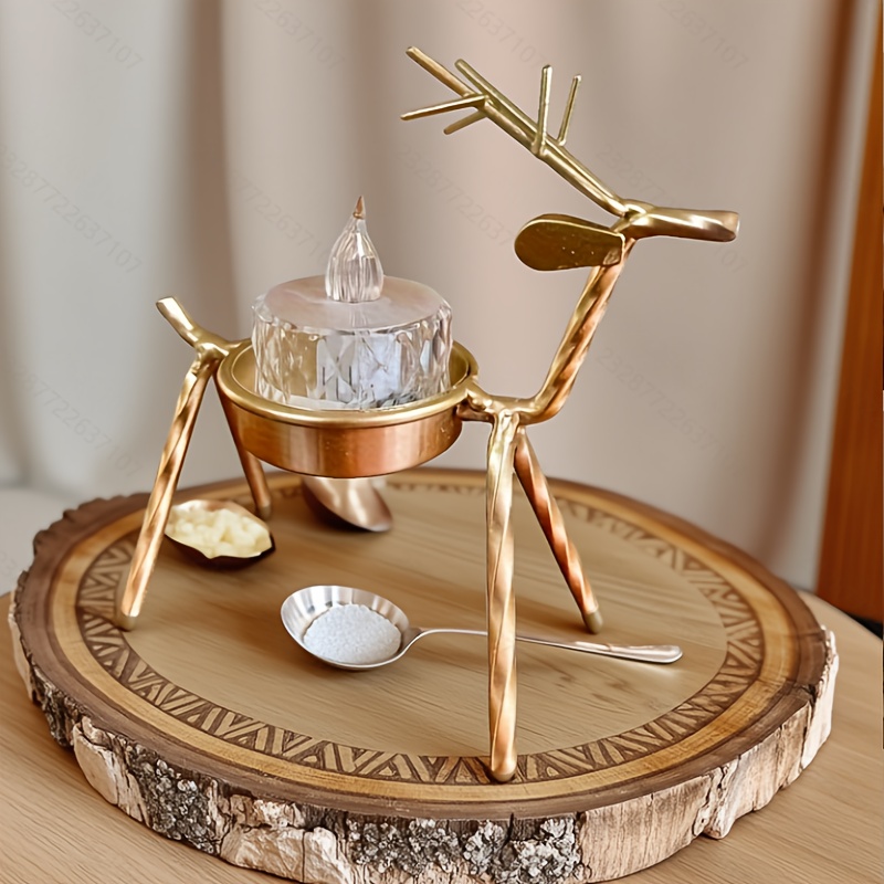 TEMU 1 Pair Of 2pcs Deer Candle Holders, Iron Metal Craft Tabletop Decor For Home, Dining Room, Birthday Party, And Festive Atmosphere Decoration