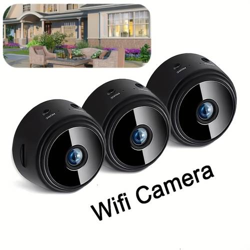 1 9 wireless wifi camera camera smart monitoring 480p sd resolution indoor security camera built in magnet for mounting on a stand portable rechargeable battery powered supports wi fi devices small gift