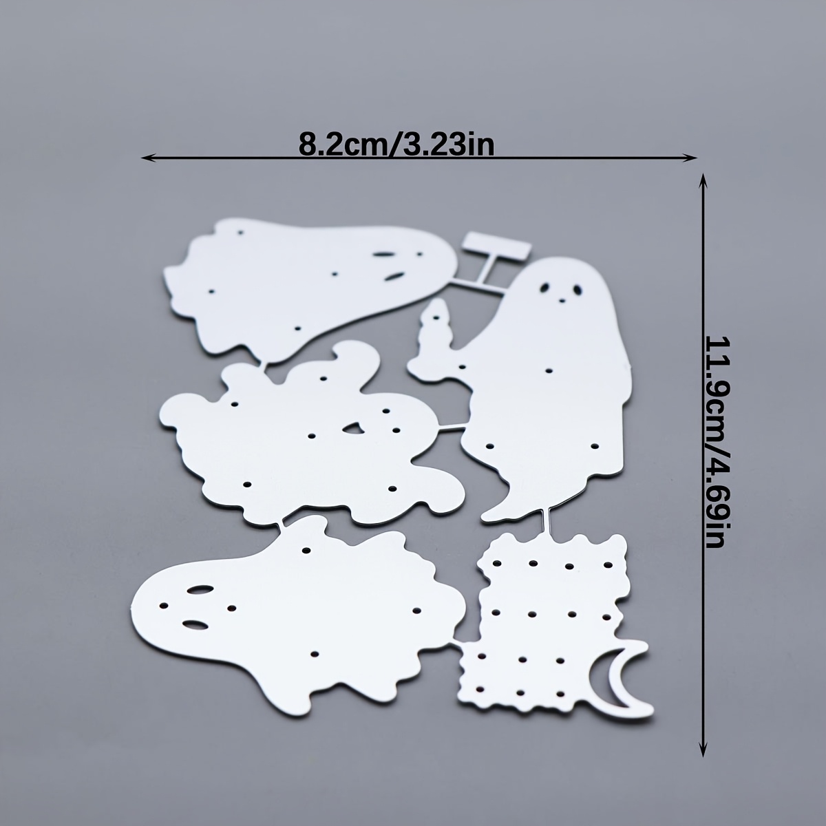 TEMU Nieuwe schattige en monster-snijstencil, Halloweenmaan, sterren en vleermuizen, gestanst uit koolstofstaal, geschikt voor feestdagenwenskaarten,