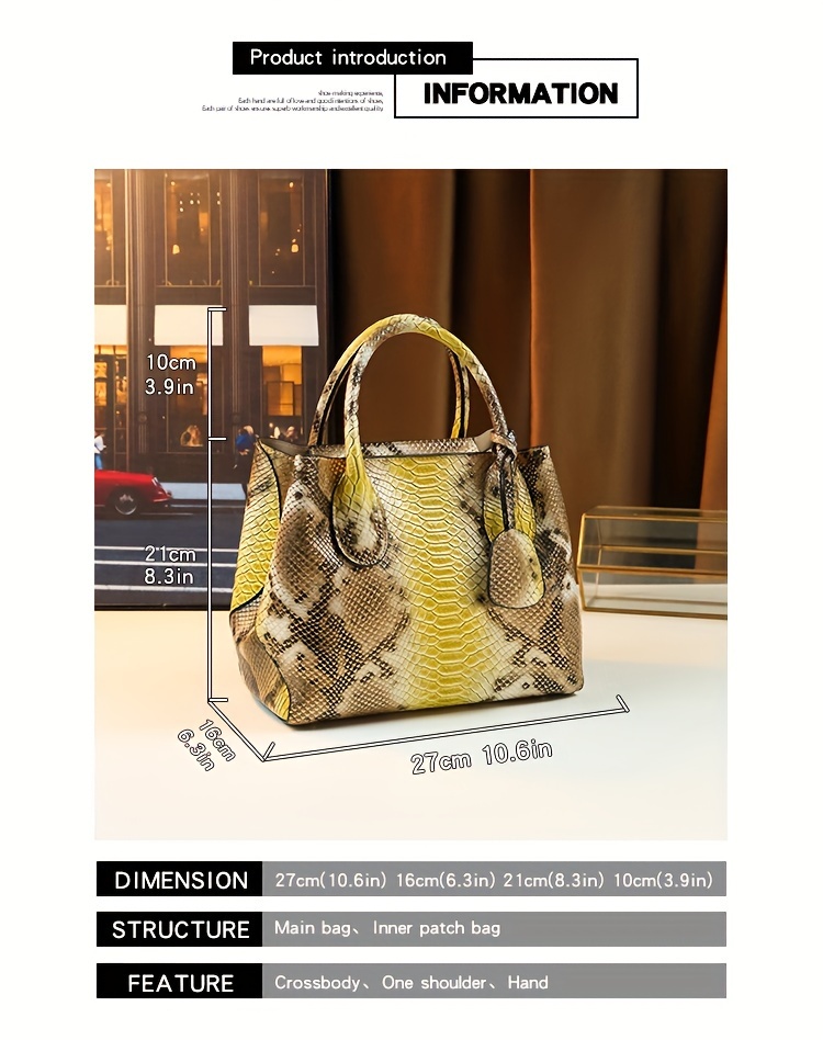 fashion top handle tote bag for women animal print pu with polyester lining zipper closure spacious business commuter handbag from guangzhou production area details 2