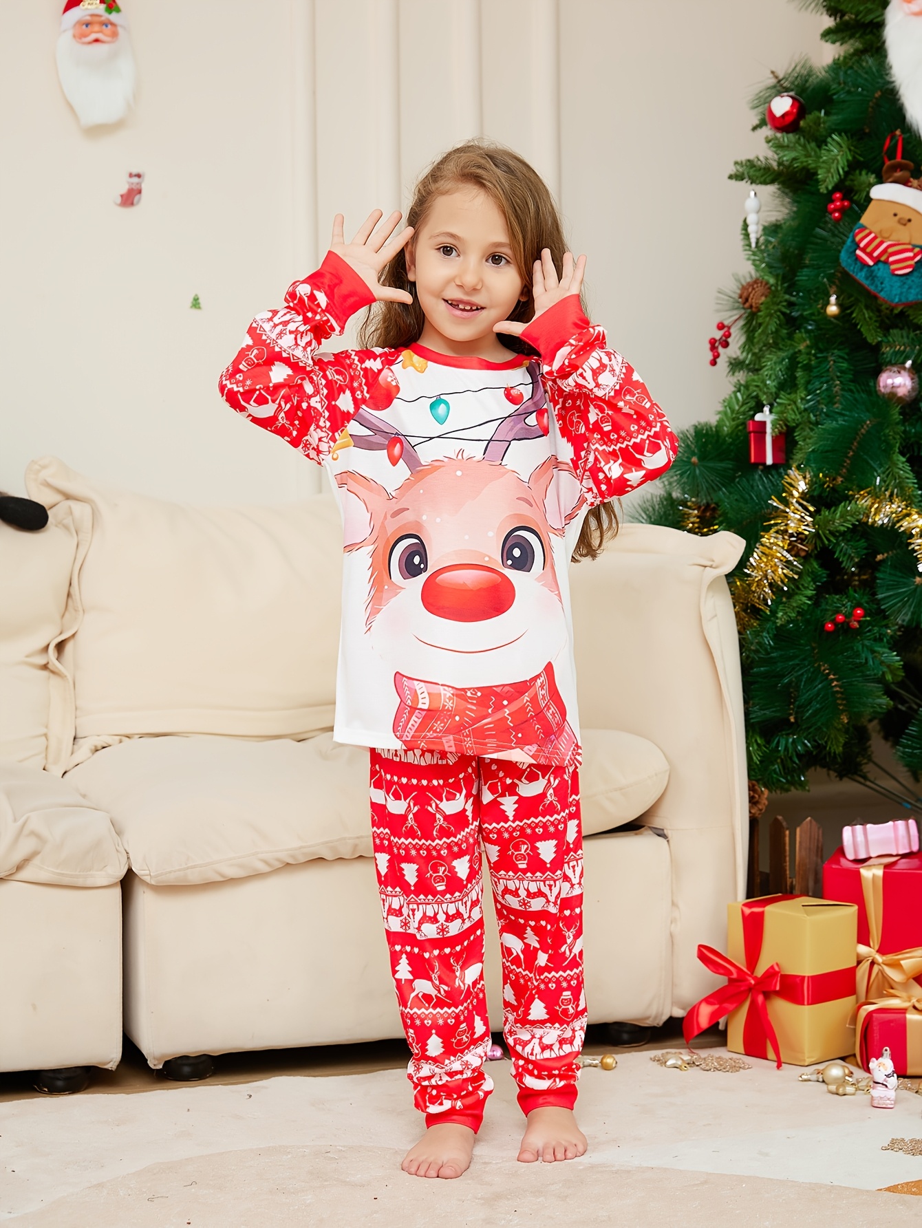 Pyjama Ensemble De Noël Manches Longues - Vert, Neuf Avec étiquettes, Taille Unique