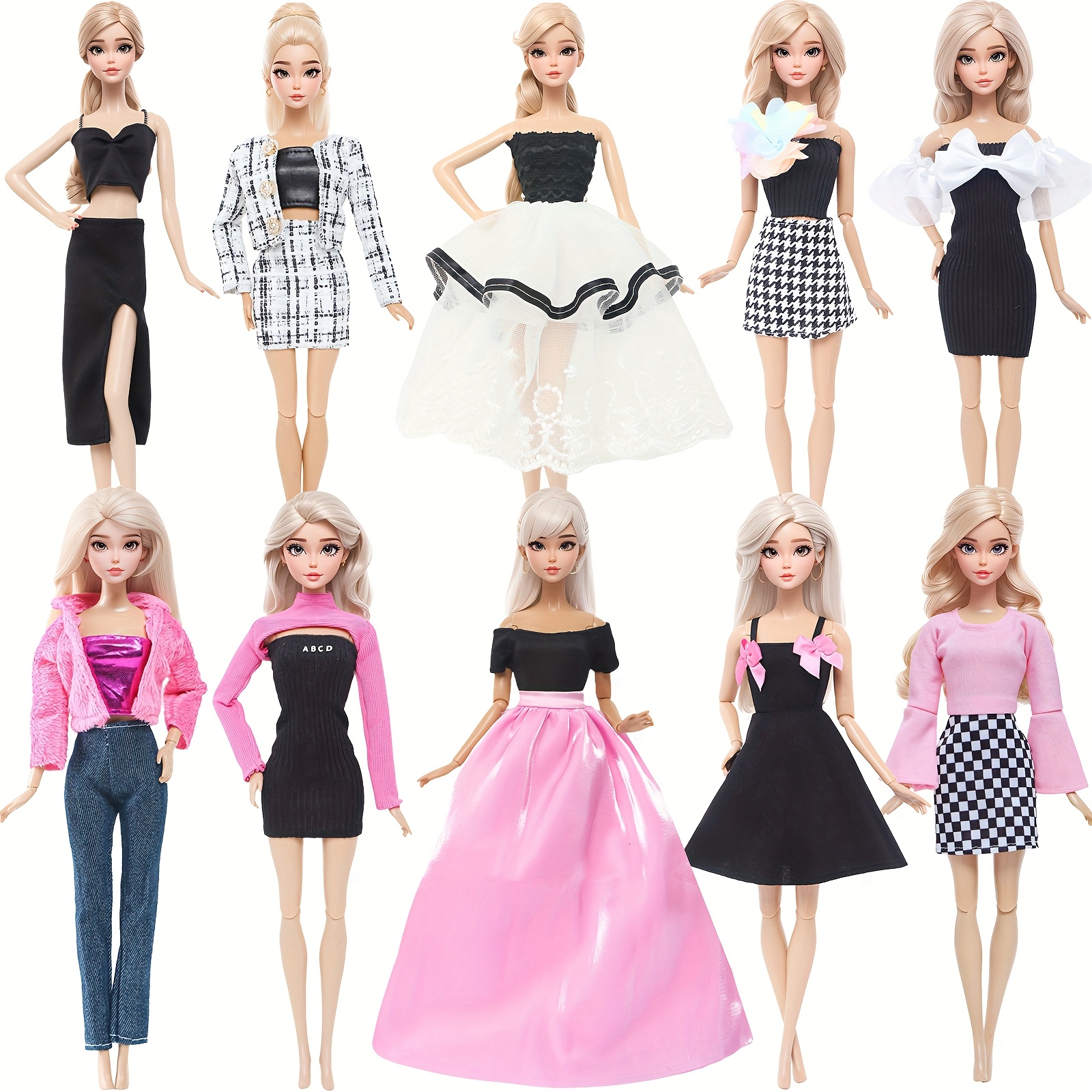 Set di abiti per bambole da pollici, comprensivo di vestiti da  gonne, abbigliamento casual, costumi da festa, cappotti per Halloween,
