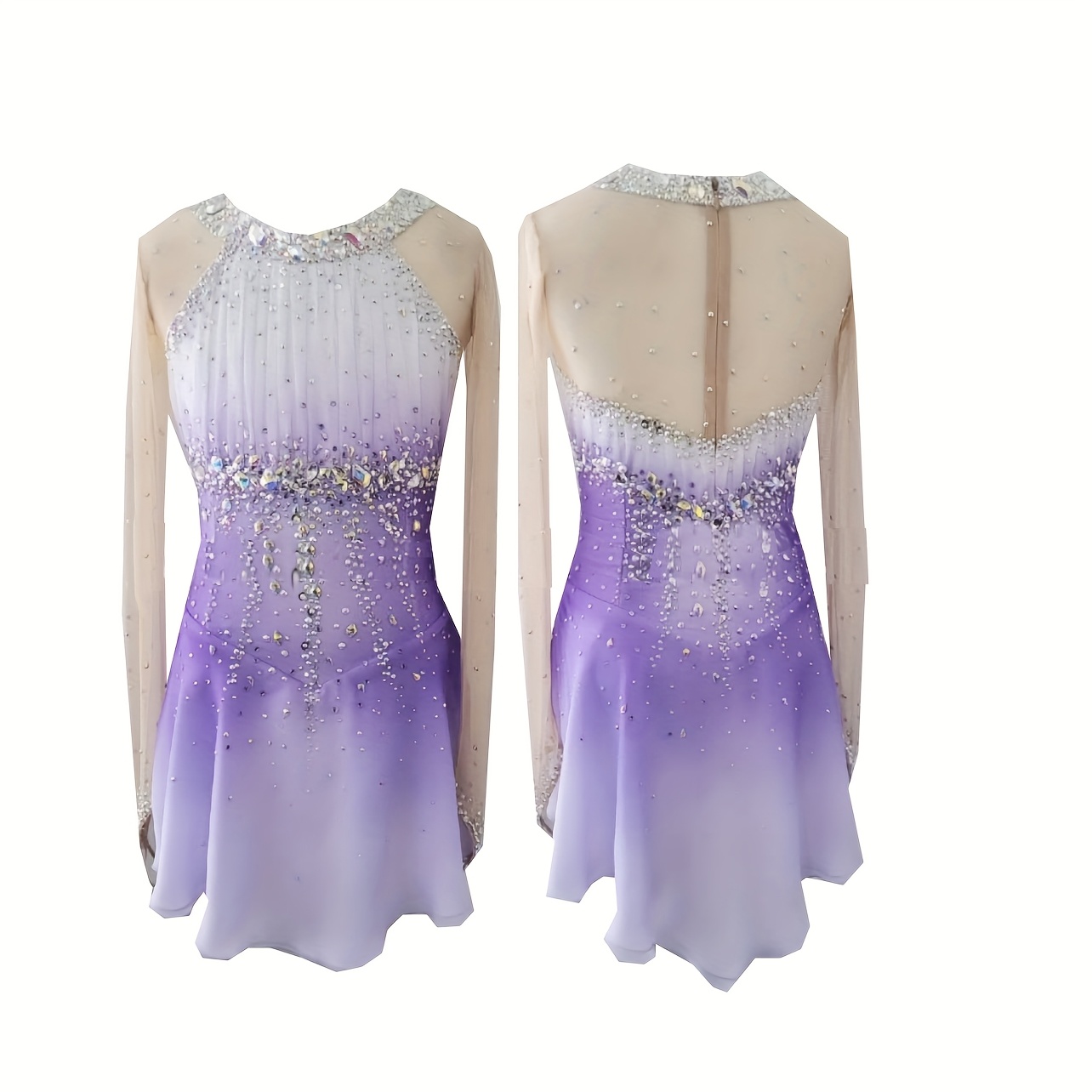 2025 new purple figure skating dress corset - Temu Italy