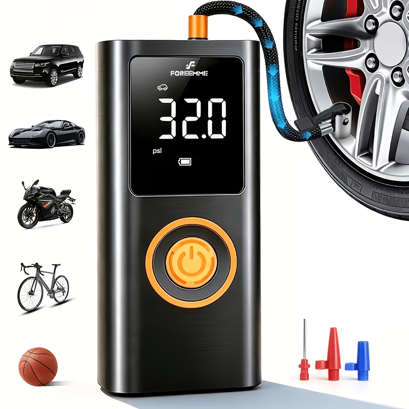 Portable Tire Inflator Air Compressor 150 PSI – Cordless Smart Tire Pump with Digital Tire Pressure Gauge, One-Button Fast Inflation for Cars, Motorcycles, Bicycles, Sports Balls & More — Zaynora Luxury Marketplace
