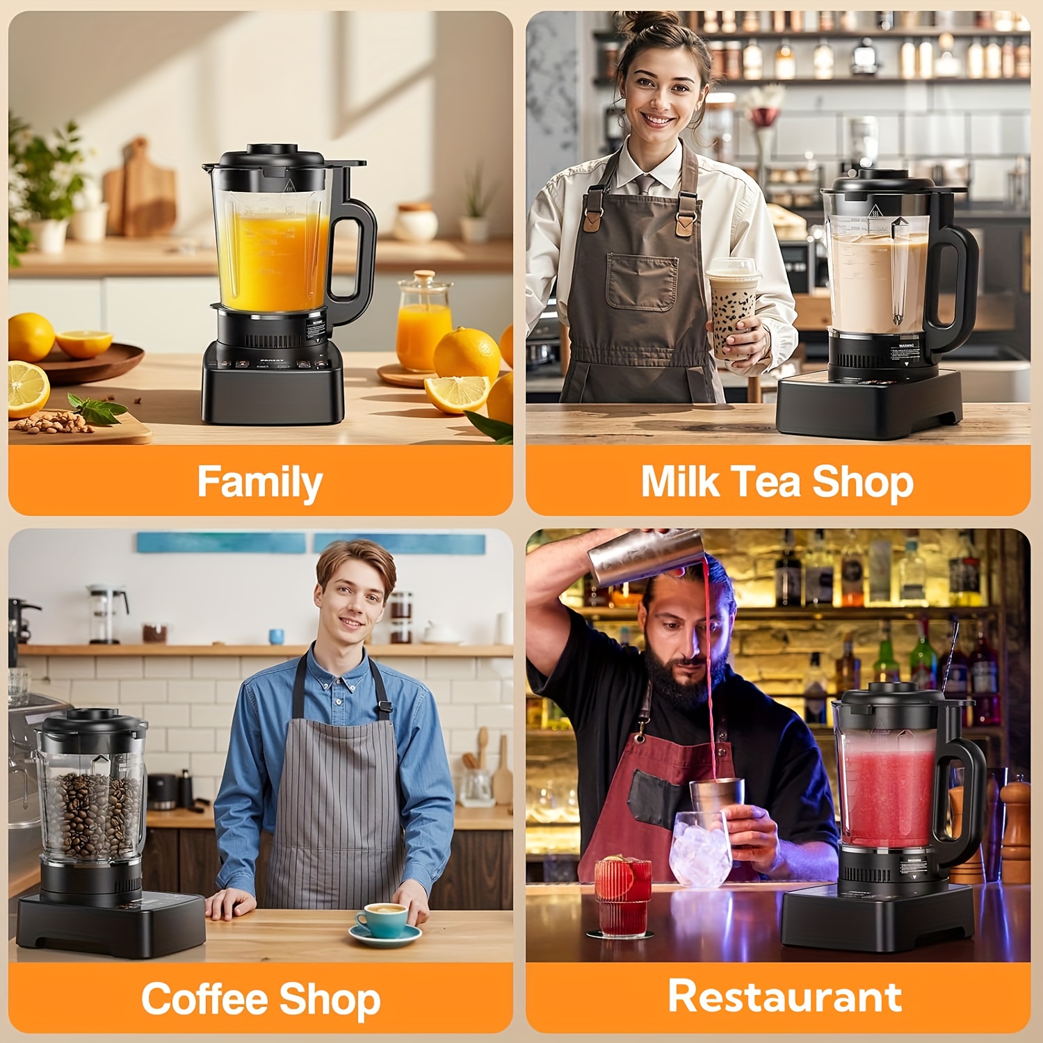 1000w 55oz all in one blending heating blender with 25000 rpm high speed motor     functions glass jar cup bpa free dishwasher safe   2 in 1 design for smoothies soups food nut   ice   hot cold blending black ideal for large families commercial use 120v 2400w equivalent   blender blender and grinder heavy duty blender smoothie blender Product details 4