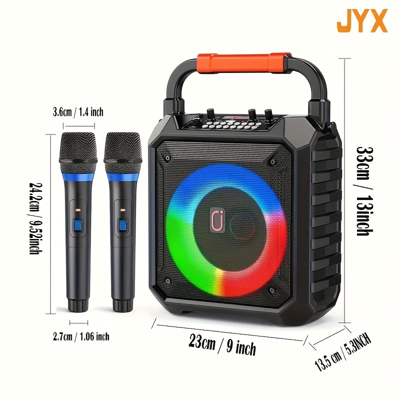   series t17   speaker system with 2 microphones wireless bt speaker with color changing lights adult   for party entertainment