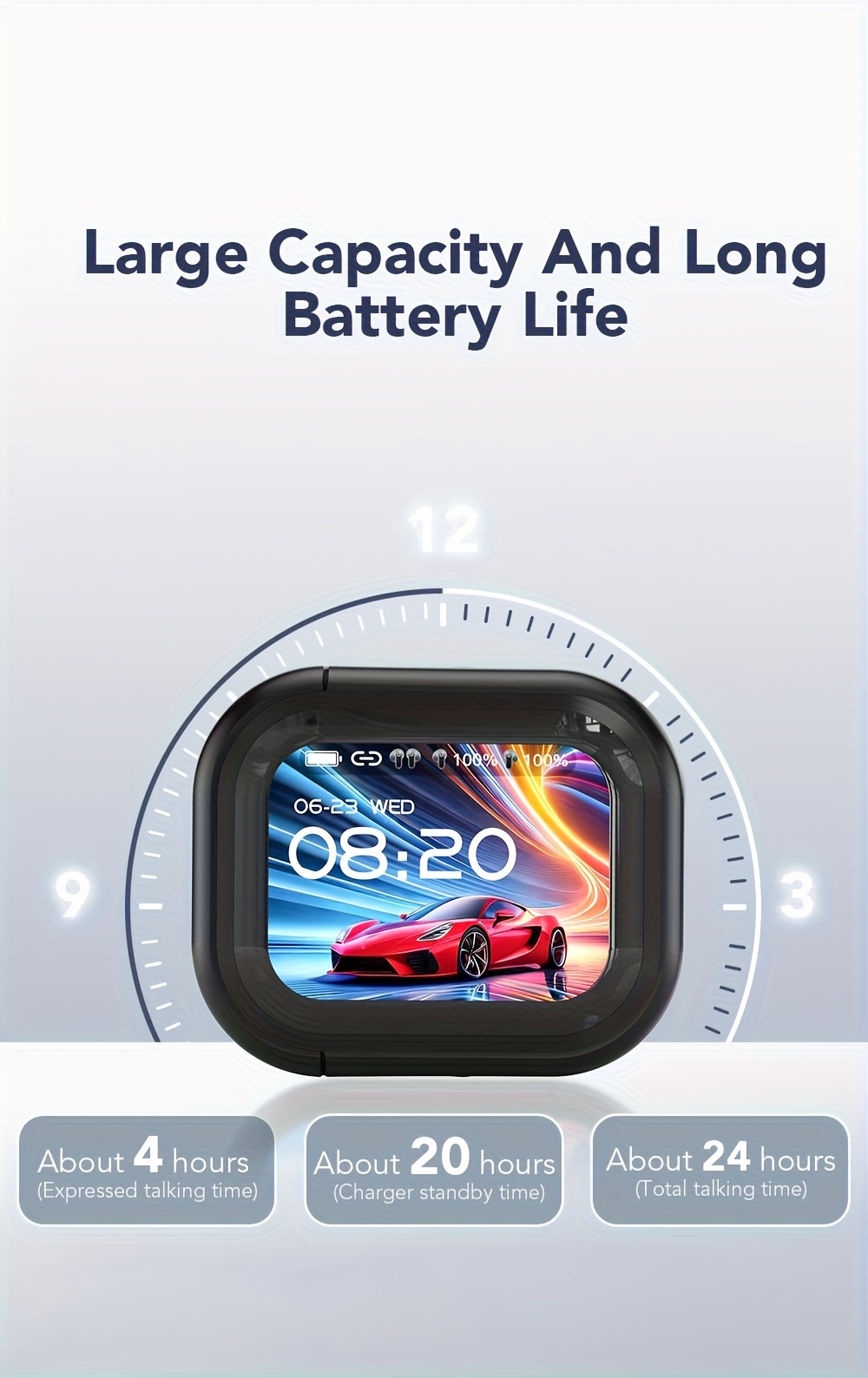 1pc HTC NE20 Wireless Translation Earbuds, Equipped with Translation for Over 136 Languages, Enabling Better Cross-linguistic Communication. Features V6.0 Low-latency Wireless Connectivity, Active Noise Cancellation for Undisturbed Sleep