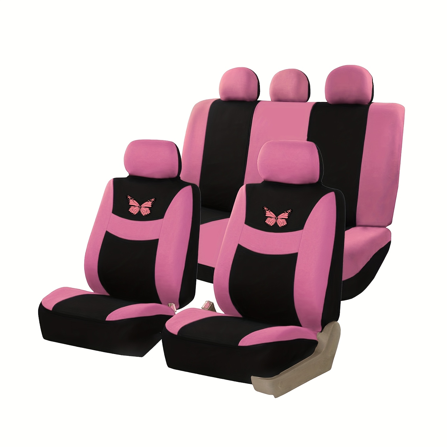 TEMU Fundas para Asientos de Auto de 5 Plazas con Diseño de por Transferencia Térmica, Ajuste para Modelos , Sedán y SUV, Uso en Todas