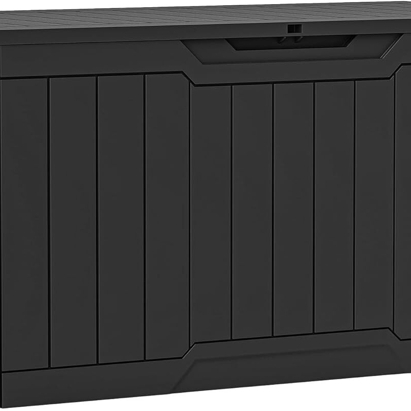 380l Resin Storage Container, Lockable Outdoor Deck Box, Ideal For Storing Patio Garden Cushions Tools And Equipment