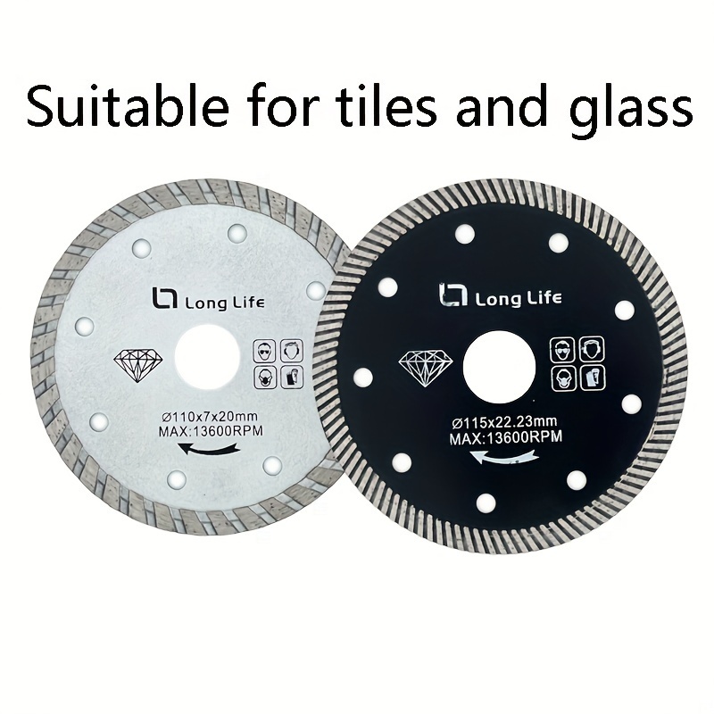 

Long Life Diamond Blade For Tiles And Glass: 115mm/4.5inches, 22.23mm Thick, 13600rpm Max, Suitable For Ceramic And Glass Surfaces